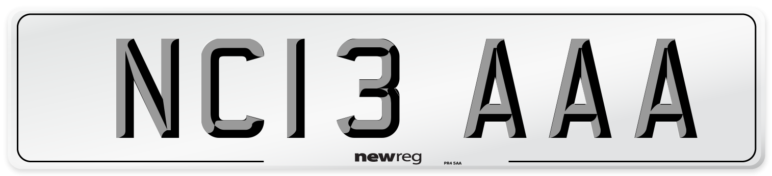 NC13 AAA Number Plate from New Reg